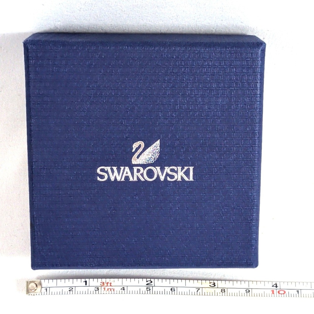 Swarovski Blue Jewelry Box; Square Textured Storage Case